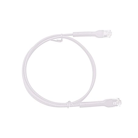 Cable De Parcheo Ultra Slim Con Bota Flexible Utp Cat6a  0.20 Cm Blanco Diámetro Reducido