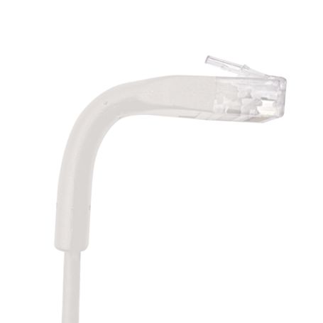 Cable De Parcheo Ultra Slim Con Bota Flexible Utp Cat6a  0.20 Cm Blanco Diámetro Reducido