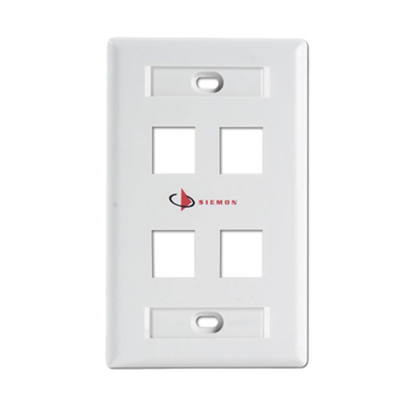 Placa De Pared Keystone De 4 Salidas Color Blanco Para Jacks Keystone Zmax Y Max