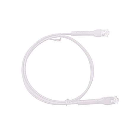 Cable De Parcheo Ultra Slim Con Bota Flexible Utp Cat6a  0.15 Cm Blanco Diámetro Reducido