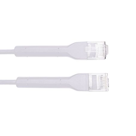 Cable De Parcheo Ultra Slim Con Bota Flexible Utp Cat6  0.30 Cm Blanco Diámetro Reducido