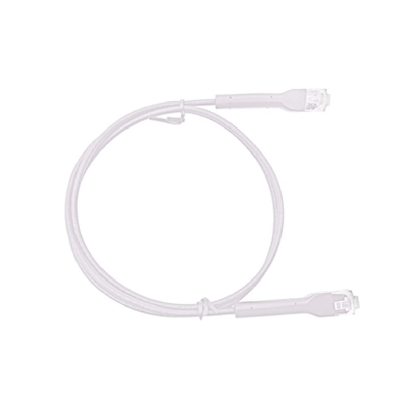 Cable De Parcheo Ultra Slim Con Bota Flexible Utp Cat6  0.20 Cm Blanco Diámetro Reducido