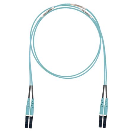 Jumper De Fibra Optica Multimodo 50/125 Om3 Lclc Duplex Lszh (cero Halógenos) Color Aqua 2 Metros