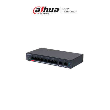 DAHUA DH-CS4010-8GT-110 Switch Poe de 10 Puertos Gigabit/ 8 Puertos PoE/ 2 Puertos Uplink 10/100/1000/ 110 Watts Totales