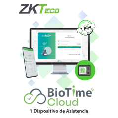 ZKTECO BIOTIMECLOUDPDEV - Licencia de asistencia en la nube para la administración de un biométrico / renta de 1 año