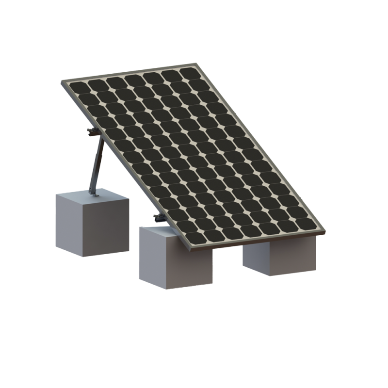 Montaje para Panel Solar, Riel \"8\" de 1400mm para Módulos con Espesor de 35mm, Velocidad de Viento Máx. 136km/h (20° a 45°)