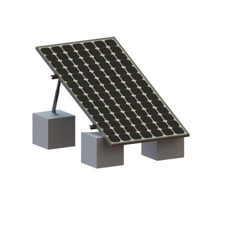 Montaje para Panel Solar, Riel \"8\" de 1400mm para Módulos con Espesor de 35mm, Velocidad de Viento Máx. 136km/h (20° a 45°)