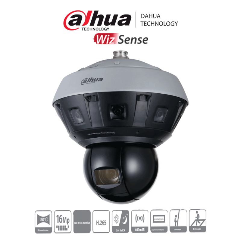 DAHUA DH-PSDW81642M-A360-D440 - Cámara IP Panorámica Multisensor 8x2MP+ PTZ 40x de ZOOM/ PTZ de 4 Megapixeles/ WizMind/ IR 400