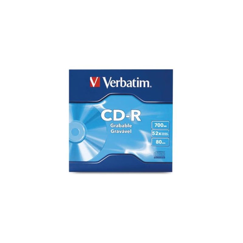 Disco VERBATIM CD-R 80min 700MB 52X Paquete C/50 Pzas