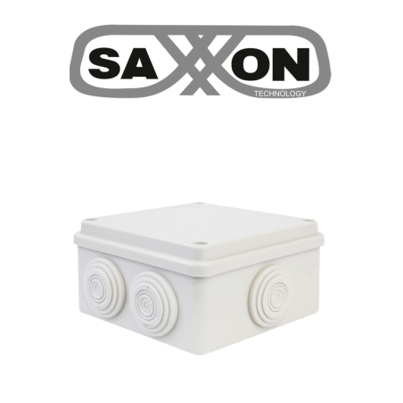 SAXXON SXWD010 - Caja de conexiones con 7 entradas / PVC libre de halógenos / Compatible con cámaras Bullet y Domo / Dimensiones