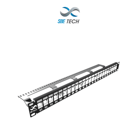 SBETECH SBE-PMODS - Panel de parcheo modular de 24 puertos, blindado