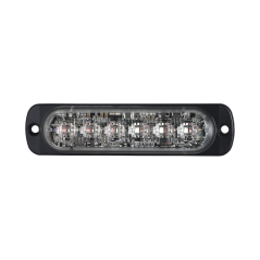 Luz Auxiliar de 12 LED, Ambar/Claro, SAE, Bisel Negro, Lente Transparente