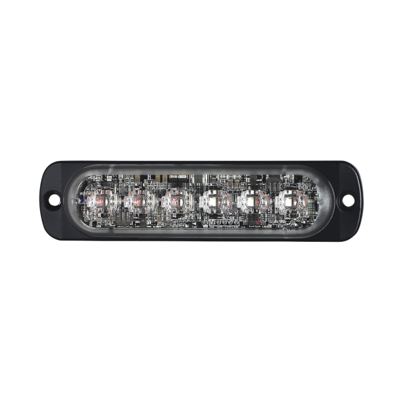 Luz Auxiliar de 12 LED, Ambar/Claro, SAE, Bisel Negro, Lente Transparente