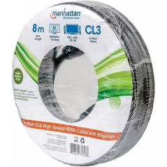 CABLE HDMI INTRAMURO CL3 8.0M ETHERNET 3D 4K M-M VELOCIDAD 2.0