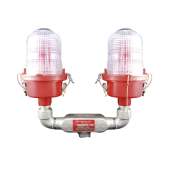 Lámpara de Obstrucción Roja Certificada/ Luz Fija Tipo L-810 Doble LED/ 120 - 240 Vca/ Luz Infraroja