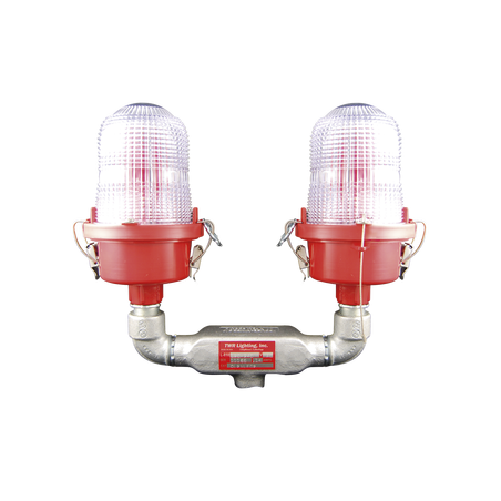 Lámpara de Obstrucción Roja Certificada/ Luz Fija Tipo L-810 Doble LED/ 120 - 240 Vca/ Luz Infraroja