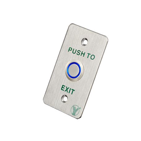 Yli Pbk814bled  Boton Liberador De Puerta De Acero Inoxidable Con Luz Led Azul / Salidas No Y  Nc / Compatible Con Caja De  Inst