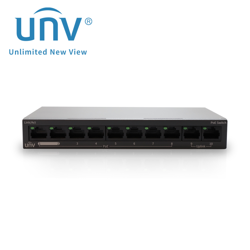 SWITCH POE+ 10FAST / 8 POE UNV NSW2020-10T-POE-IN / POE AF / AT / 88 W TOTAL / NO ADMINISTRABLE / MÚLTIPLES MODOS DE TRABAJO