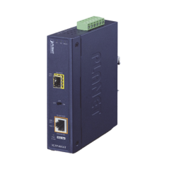 Convertidor de medios industrial PoE+ 1000BASE-SX/LX a 10/100/1000BASE-T 802.3at (mini-GBIC, SFP)