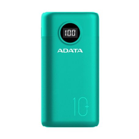 PowerBank ADATA P10000QCD 10000 mAh. Dos puertos USBA y un puerto USBC carga tres dispositivos simultáneamente indicador de carg