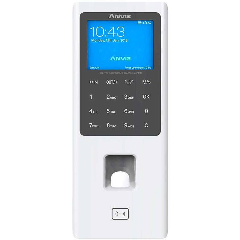 Control de acceso y Asistencia Biométrico y d Anviz AN W2 Pro Blanco Si NMG-30U2