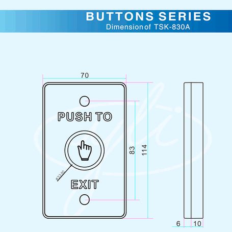 Yli Tsk830a  Botón Liberador Touch Con Iluminación Led Interiores Con Salidas No Y Nc No Requiere Caja De Instalación