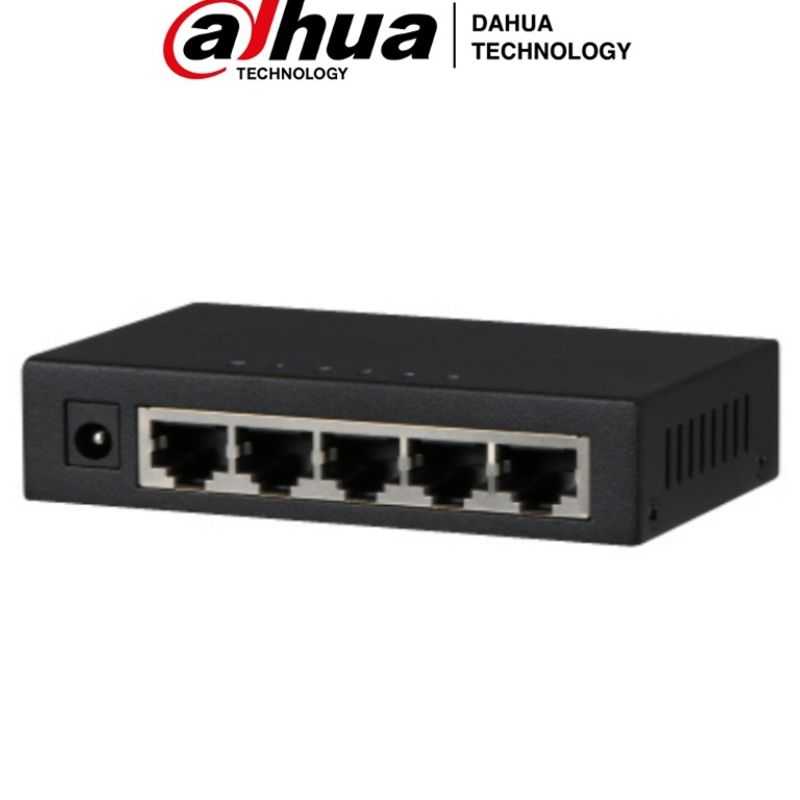 Dahua Pfs30055gt  Switch Gigabit De 5 Puertos No Administrable/ Capa 2/ 10/100/1000 Baset/ Carcasa Metalica/ Switching 10g/ Tasa