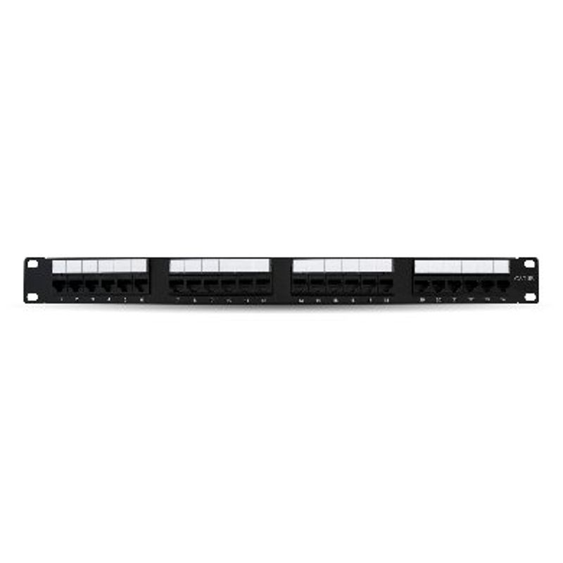 Panel de Parcheo CAT5e 24 puertos RJ45 Montaje en Rack 1U Negro BROBOTIX 497448  NMG-30U2