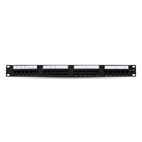 Panel de Parcheo CAT5e 24 puertos RJ45 Montaje en Rack 1U Negro BROBOTIX 497448  NMG-30U2