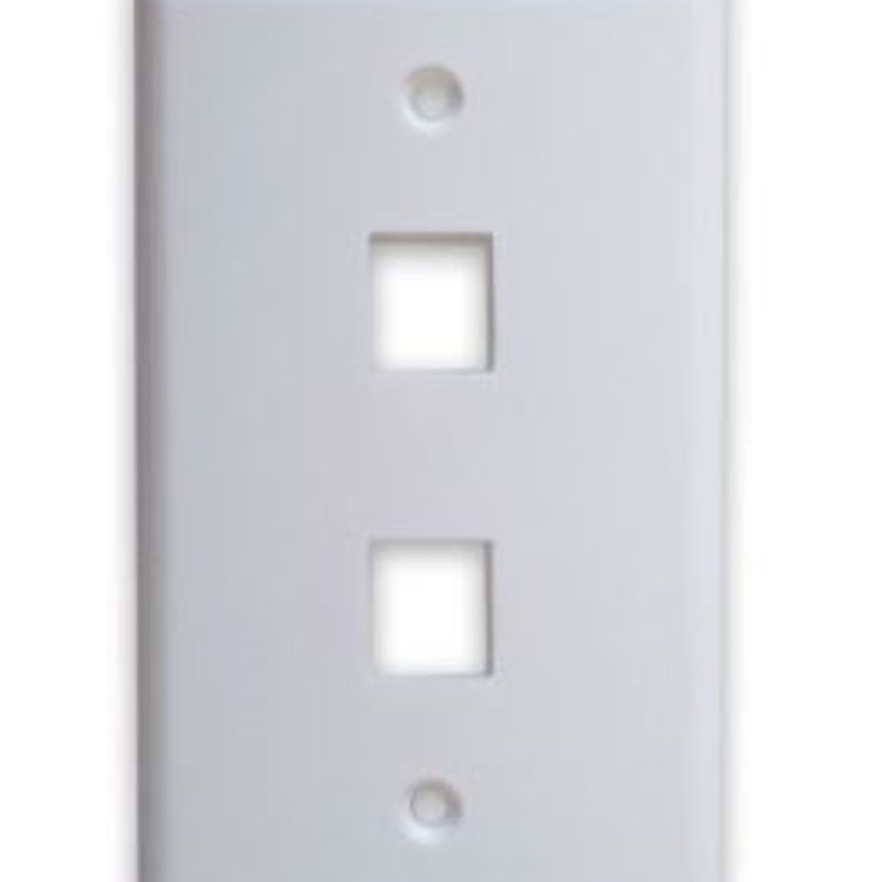 TAPA  FACEPLATE DE 2 PANELES PARA JACK UNIVERSAL STANDARD BLANCO BROBOTIX 251702 NMG-30U2