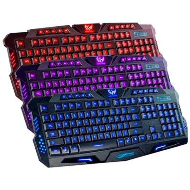 Teclado Iluminado RGB Ergonómico Multimedia Alámbrico USB Negro (Inglés) 420028 BROBOTIX NMG-30U2