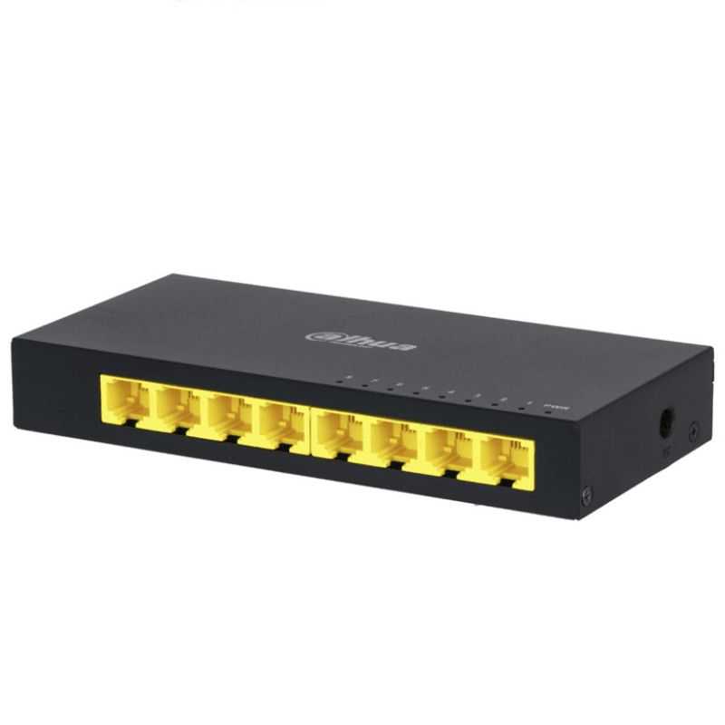 Dahua Pfs30088gt  Switch Gigabit De 8 Puertos No Administrable/ Capa 2/ 10/100/1000 Baset/ Carcasa Metalica/ Switching 16g/ Tasa