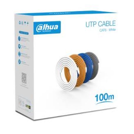 Bobina de 100 Mts de Cable UTP Cat6/ 100 Cobre/ Color Blanco/ Cubierta Retardante de Flama con Certificación CE CPR Eca/ Ideal p