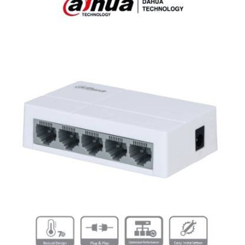 Switch para Escritorio 5 Puertos/ Fast Ethernet 10/100/ Diseno Compacto/ Capa 2/ Switching 1 Gbps/ Velocidad de Reenvio de Paque