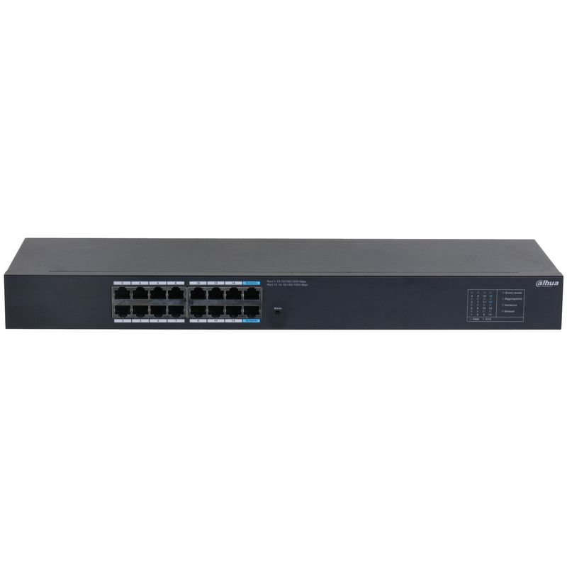 DHSG1016 Switch 16 Puertos Gigabit Ethernet 10/100/1000 Diseno Compacto Capa 2 switching 1.6 Gbps Velocidad de Reenvio de Paqute