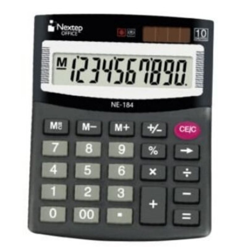 Calculadora Nextep NE 184 10 Digitos Semi Escritorio  Bateria / Solar NMG-30U2