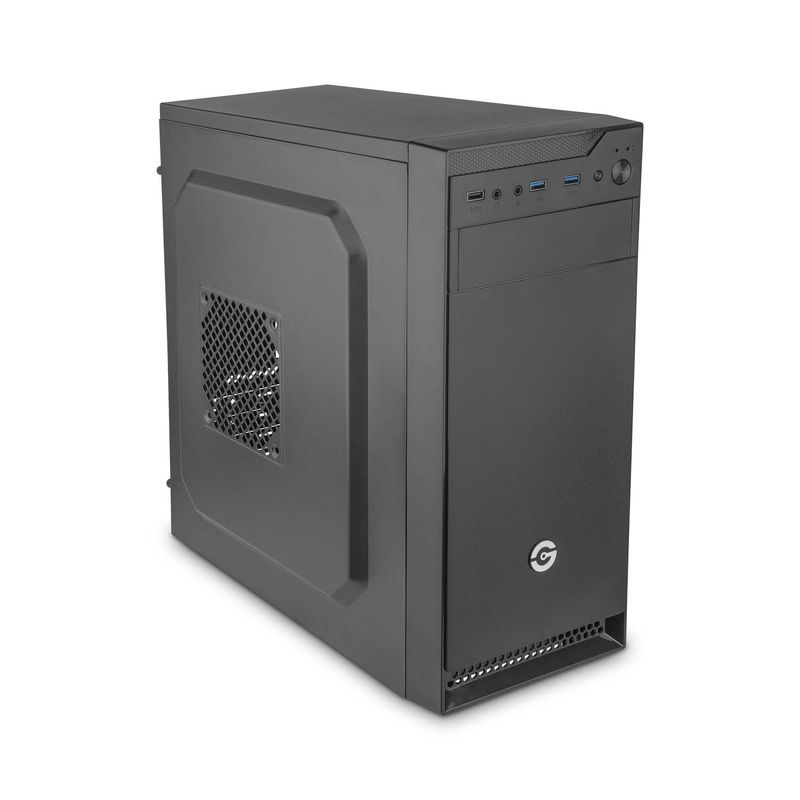 GETTTECH GABINETE PC MEDIA TORRE ATX/MICRO ATX/MINI ITX USB 3.0 1 VENTILADOR INCKLUYE FUENTE DE 550W NEGRO MOD. GCM550AC01 NMG-3