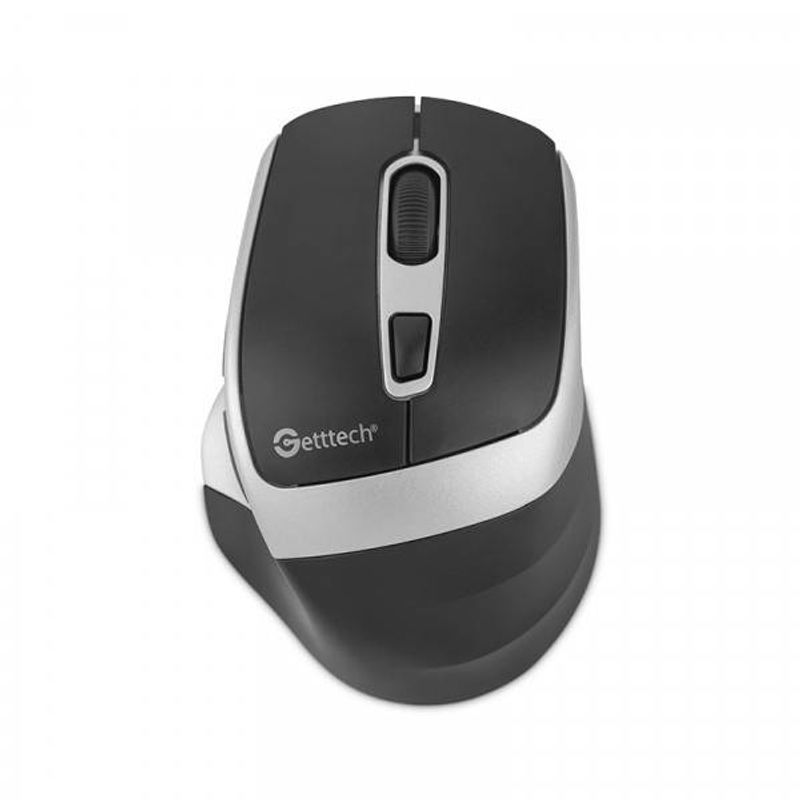 GETTTECH MOUSE INALAMBRICO PARA OFIC 6D 725F ILUMINACION RGB CUSTOM 7200 DPI 5 BOTONES 1 SCROLL CONECTIVIDAD DUAL NEGRO PLATA  G