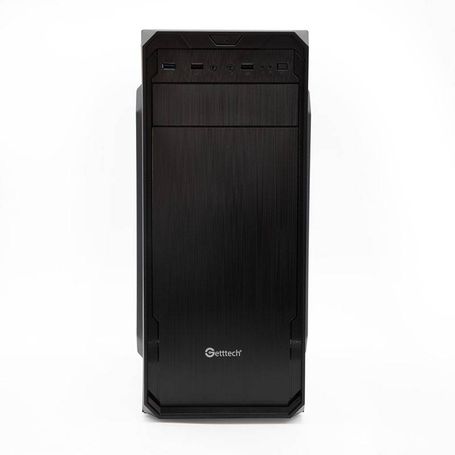 GETTTECH GABINETE MEDIE TORRE ATX/MICRO ATX/ RANURAS PCI NEGRO ACABADO MATE INCLUYE FUENTE DE 500W 1 VENTILADOR MOD. GG1803 NMG-