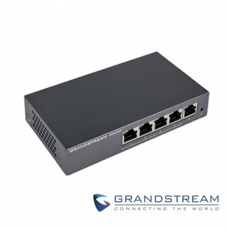 Switch No Administrable de 5 puertos Gigabit con 4 puertos Poe hasta 60W de salida compatible con GWN Cloud  carcasa metálica NM