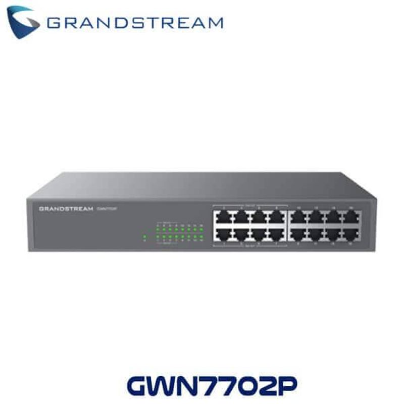 Switch No Administrable de 16 puertos Gigabit con 8 puertos Poe hasta 138W de salida compatible con GWN Cloud  carcasa metalica 