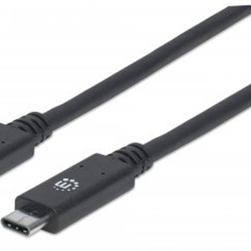 Cable USB Tipo C MANHATTAN USBC macho a USBC macho USB C USB C Macho/Macho 1 m Negro NMG-30U2