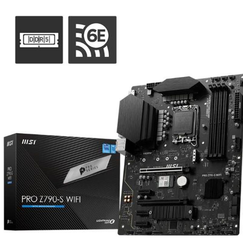 Tarjeta madre MSI PRO Z790S WIFI Intel Z790 Compatible con procesadores Intel® Core™ de 14.ª 13.ª y 12.ª generación procesadores