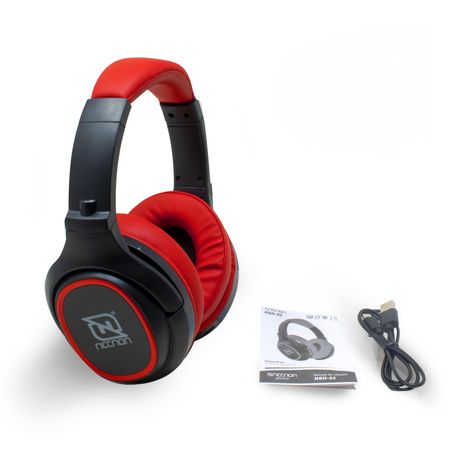 AUDIFONOS OVEREAR BLUETOOTH NBH02 SIMULACION CANCELACION DE RUIDO 3.5MM RADIO FM MICRO SD 3.5MML MANOS LIBRES TYPE C ROJO NMG-30