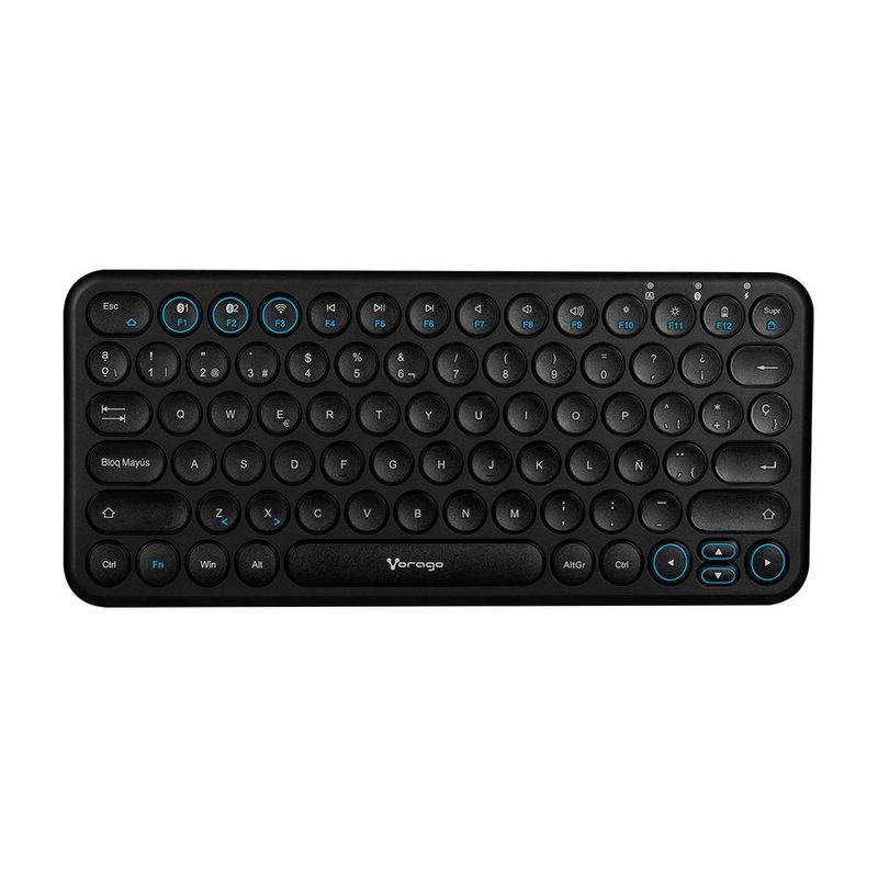 Teclado Inalambrcio Vorago MOD.KBW400 Bluetooth de dos canales conecta tres dispositivos diferentes al mismo tiempoa bateria rec