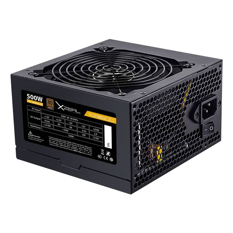 FUENTE DE PODER XZ500 ATX 500W NEGRO. XZPS500B 6005460