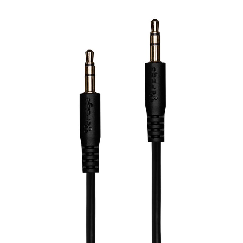 CABLE AUXILIAR AUDIO VORAGO CABA01B NEGRO 3.5MM A 3.5 MM 6005460