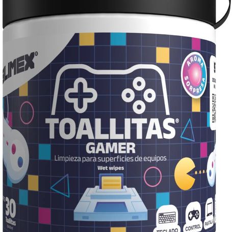 TOALLITAS GAMER CONT. NETO 30 Toallitas 20x20cm Limpieza Impecable La Higiene que los Gamers Exigen 6005460