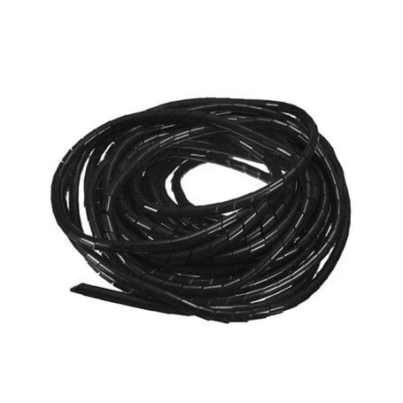 Sbetech Cnespn12  Organizador De Cable / Espiral Negro / 1/2 Pulgada/ Rollo De 10 Metros