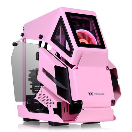 Gabinete Thermaltake Ah T200 Pink (CA1R400SAWN00) Color Blanco Micro Torre 2 Paneles de 4mm de Cristal Templado Soporta Tarjetas